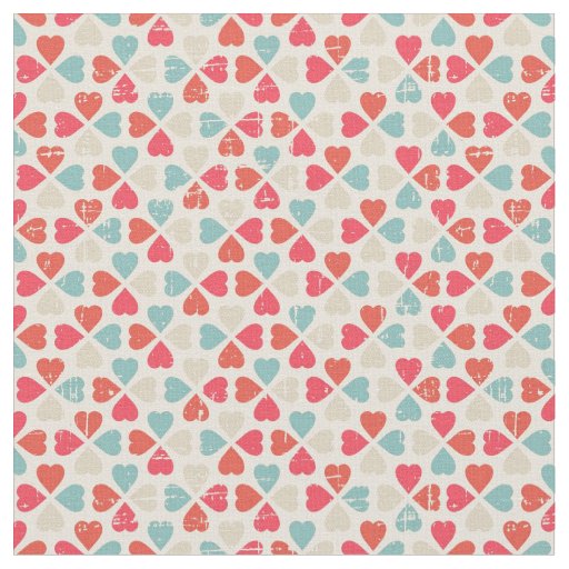 Retro Valentine's Day Pattern Fabric