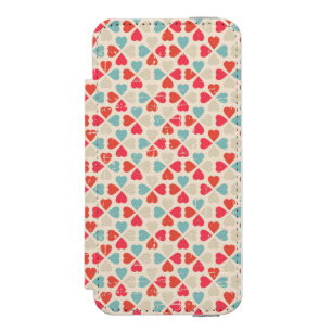 Retro Valentine's Day Pattern Wallet Case For iPhone SE/5/5s