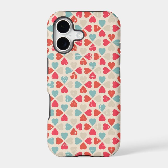 Retro Valentine's Day Pattern Iphone Case (Back)