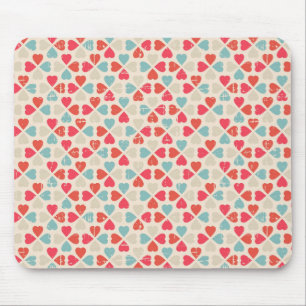 Retro Valentine's Day Pattern Mouse Pad