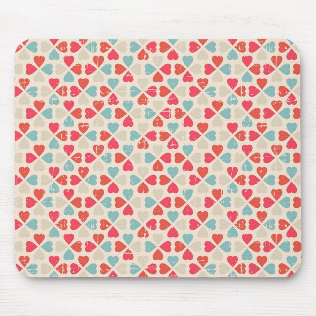 Retro Valentine's Day Pattern Mouse Pad (Front)