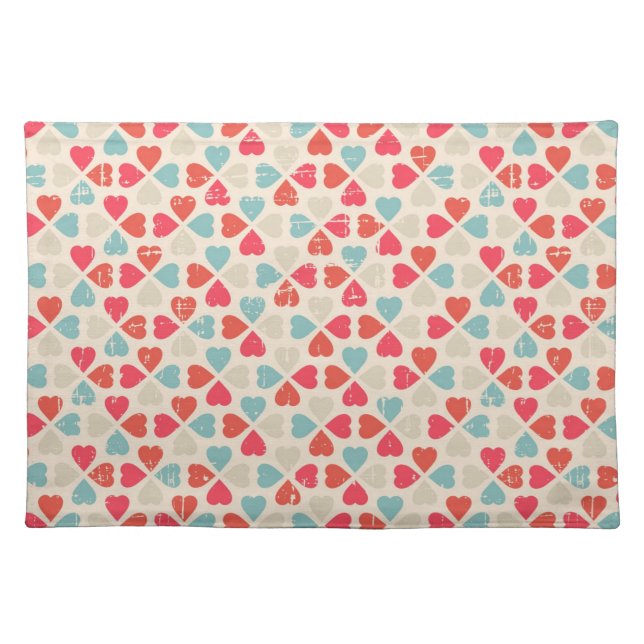 Retro Valentine's Day Pattern Placemat (Front)