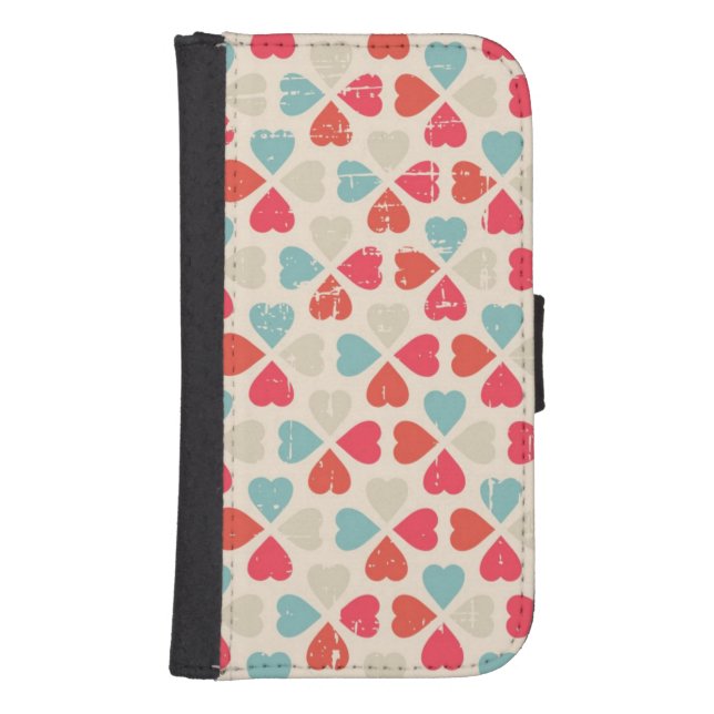 Retro Valentine's Day Pattern Samsung Galaxy Wallet Case (Front)