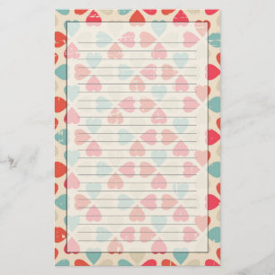 Retro Valentine's Day Pattern Stationery
