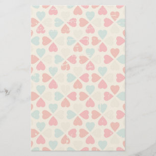 Retro Valentine's Day Pattern Stationery