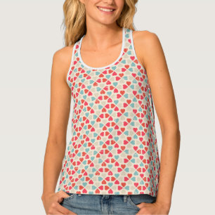 Retro Valentine's Day Pattern Tank Top