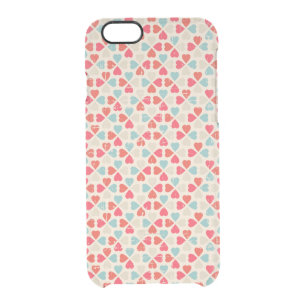 Retro Valentine's Day Pattern Clear iPhone 6/6S Case