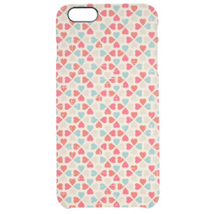 Retro Valentine's Day Pattern Clear iPhone 6 Plus Case