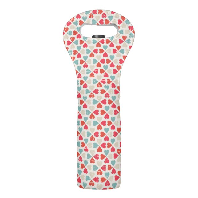 Retro Valentine's Day Pattern Wine Bag (Front)