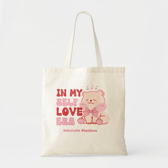 Retro Valentine's Day Self love Era Teddy Bear Tote Bag (Front)