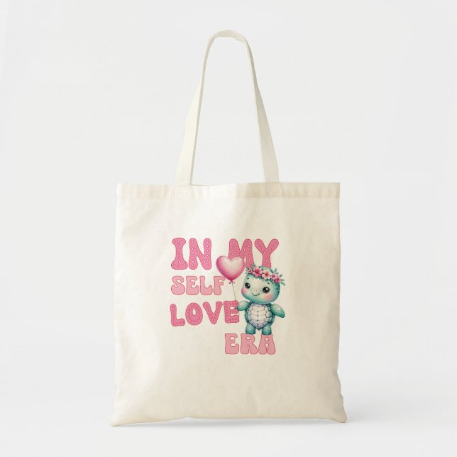 Retro Valentine's Day Self love Turtle Tote Bag (Front)