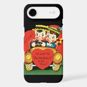 Retro Valentine's Day, Vintage Boy and Girl in Car iPhone 17 Air Case
