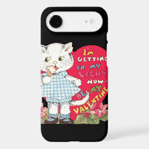 Retro Valentine's Day Vintage Cat Eating Ice Cream iPhone 17 Air Case