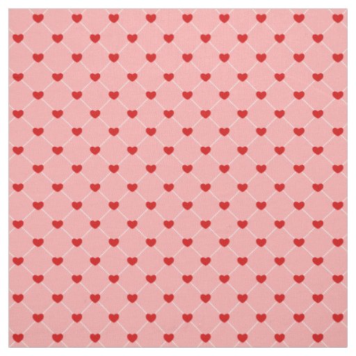retro valentines dots hearts pink red fabric