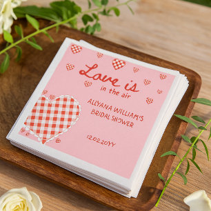 Retro Valentines Love is in the Air Bridal Shower Napkins