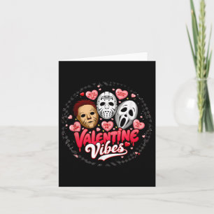 Retro Valentines Vibes Horror Movies Characters Ho Card