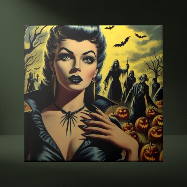 Retro Vampire Girl Ceramic Tile (Creator Uploaded)