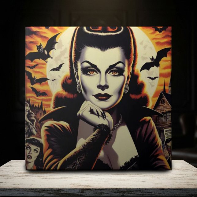 Retro Vampire Woman Ceramic Tile (Creator Uploaded)