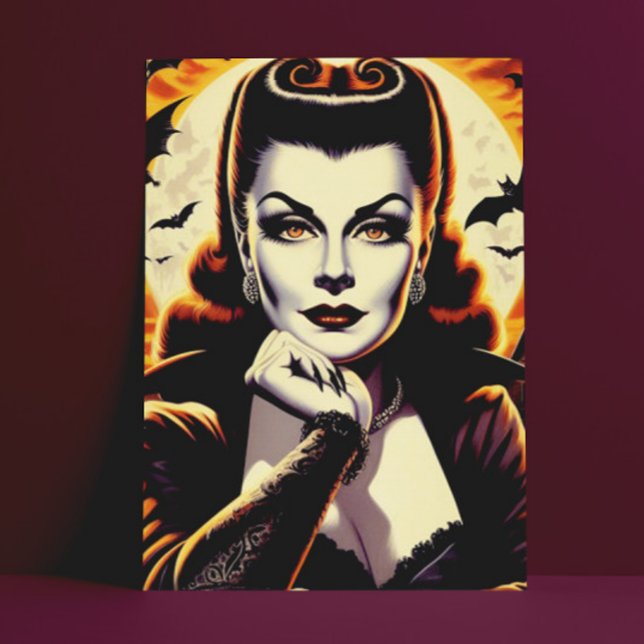 Retro Vampire Woman Postcard (Creator Uploaded)