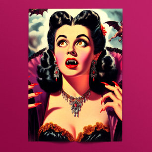Retro Vampire Woman Tissue Paper