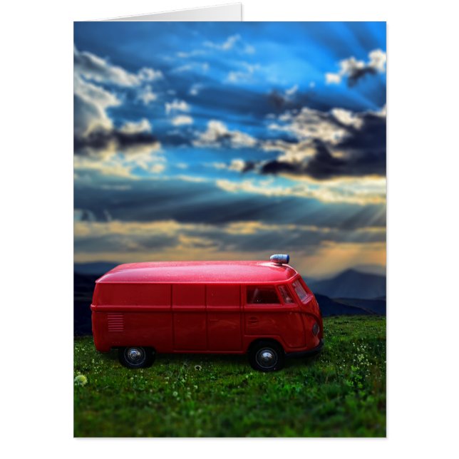 RETRO VAN GIGANTIC HUGE BIRTHDAY GREETING CARD (Front)