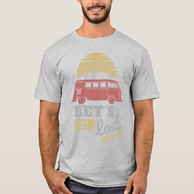 Retro Van Life Let's Get Lost T-Shirt  (Front)