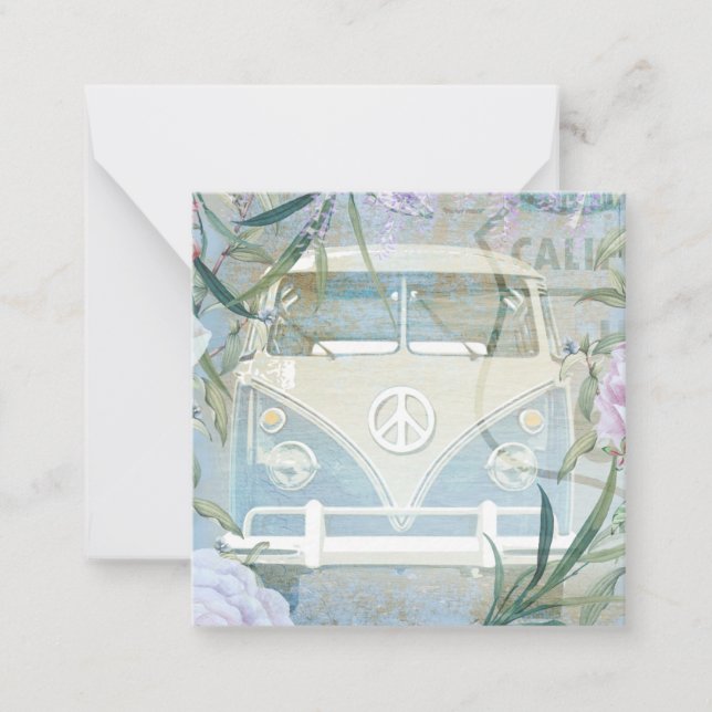 Retro Van Note Card (Front)