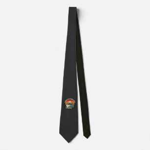 Retro Van Road Trip Sunset Wanderlust Sticker Neck Tie