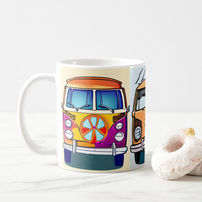 Retro Vans Vintage Vibe Coffee Mug (With Donut)
