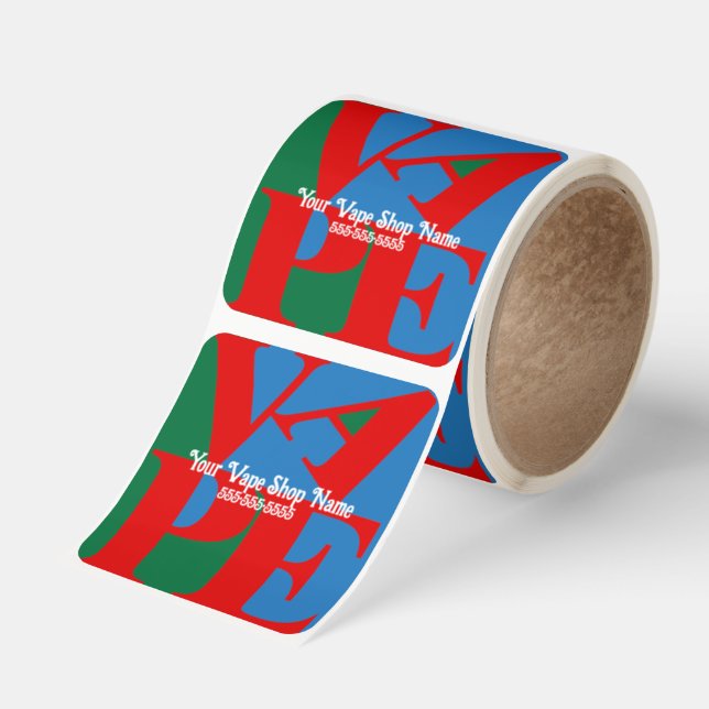 RETRO VAPE  SQUARE STICKER (Roll)