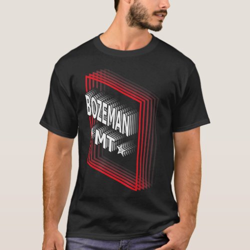 Retro Vaporwave Bozeman Montana MT  T_Shirt