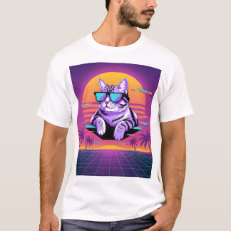 Retro vaporwave cat T-Shirt