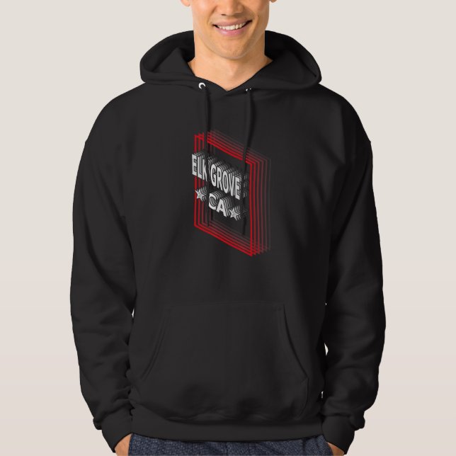 Retro Vaporwave Elk Grove California CA Hoodie (Front)