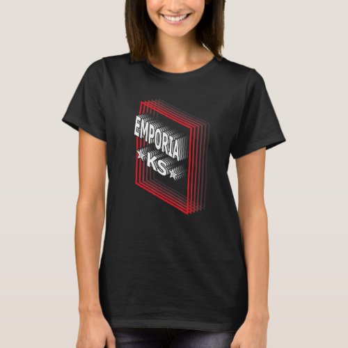 Retro Vaporwave Emporia Kansas KS T_Shirt