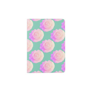 Retro Vaporwave Ombre Pink Frosting Rose Passport Holder