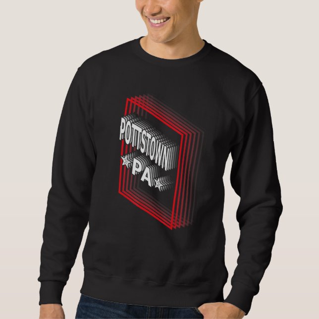 Retro Vaporwave Pottstown Pennsylvania PA Sweatshirt (Front)