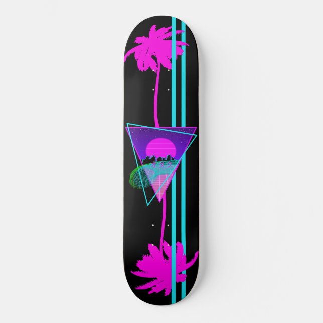 Retro Vaporwave Vibe Skateboard (Front)
