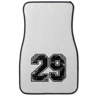 Retro Varsity Number 29 Sports Graphic – Distresse Car Floor Mat