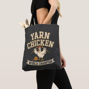 Retro Varsity Yarn Chicken Champion Project Bag