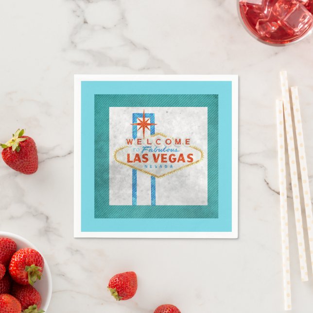 Retro Vegas Sign Grunge Style  Napkins (Insitu)