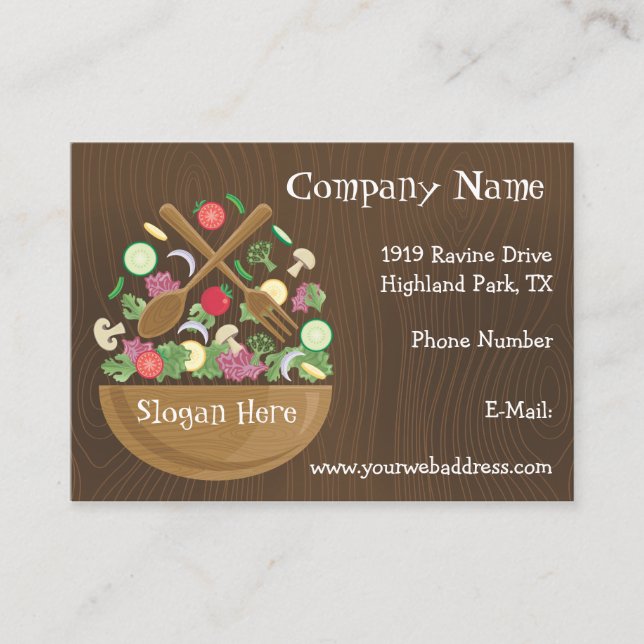Retro Vegetable Bowl Business Card (Front)