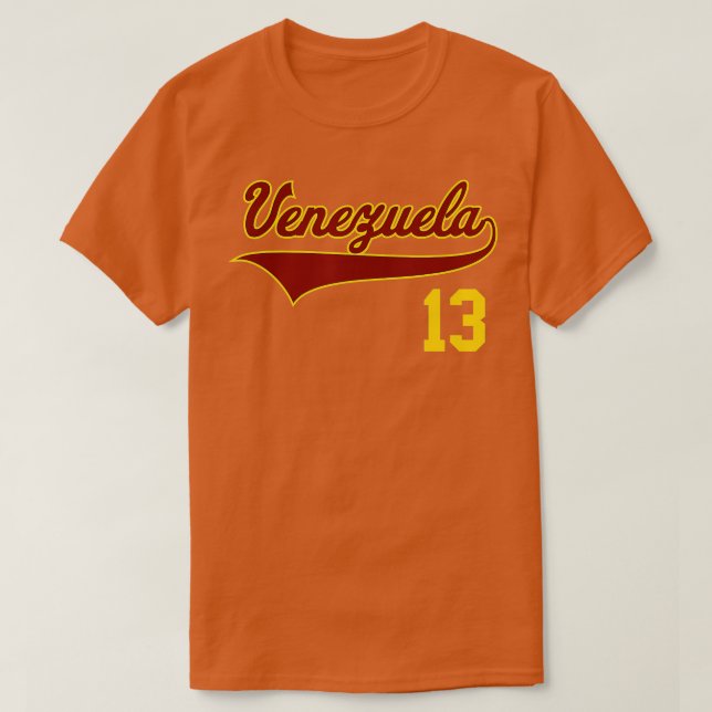 Retro Venezuela Baseball Vinotinto Beisbol 13 T-Shirt (Design Front)
