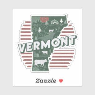 Retro Vermont State Car Sticker