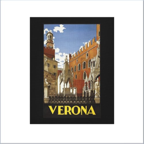 Retro Verona Travel Poster Canvas Print