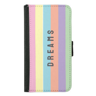 Retro Vertical stripes Dreams custom name Samsung Galaxy S5 Wallet Case
