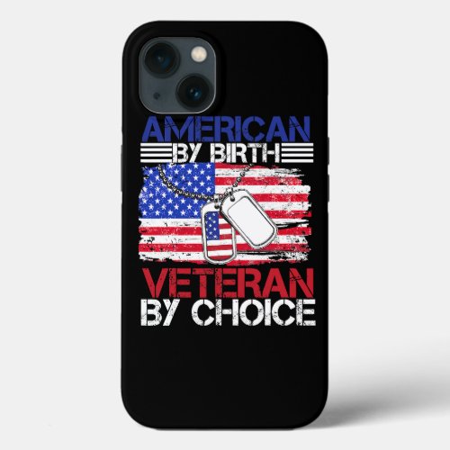 Retro Veteran American By Birth Veteran By Choice  iPhone 13 Case