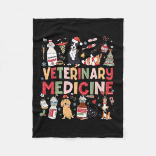 Retro Veterinary Medicine Vet Tech Cat Dog Lover C Fleece Blanket