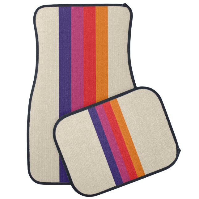 Retro VHS stripe Car Floor Mat (Set)