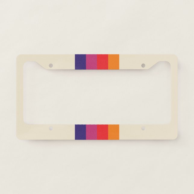 Retro VHS stripe License Plate Frame (Front)
