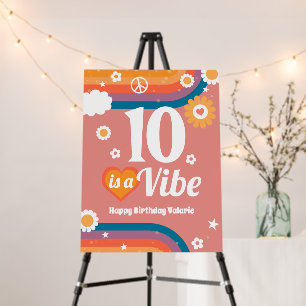 Retro Vibe 10th Birthday Foam Board